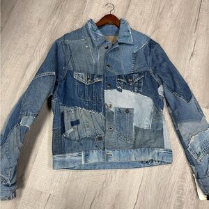 Patchwork Denim Bomber Jacket
